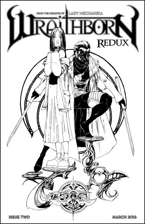 Wraithborn Redux issue 2-C "Melanie & Valin" 1:10 Black & White Cover