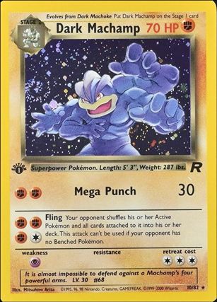 Pokemon: Team Rocket (Base Set) card 10 Dark Machamp (Holo) - 1st Edition