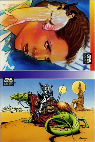 Star Wars Galaxy: Series 1 (Promo) card nn7 Princess Leia / Stormtrooper on Dewback Panel