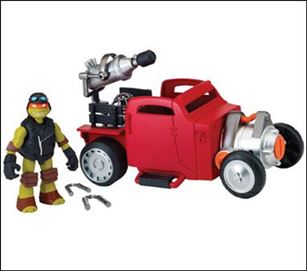 Teenage Mutant Ninja Turtles (2012) Vehicles and Playsets figure 25-B Hot Rod with Michelangelo (Loose)
