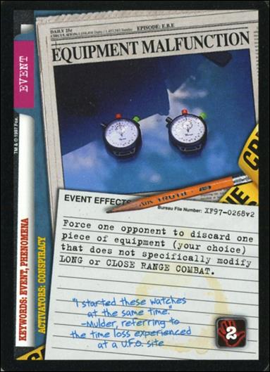 X-Files: The Truth Is Out There (Base Set) card XF97-0268v2 Equipment Malfunction