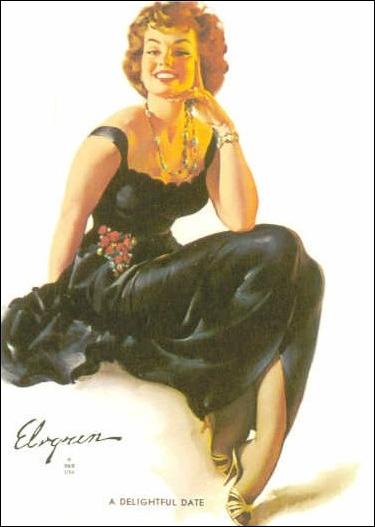 Elvgren's Calendar Pinups (Base Set) card 80 A Delightful Date