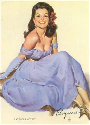 Elvgren's Calendar Pinups (Base Set) card 21 Lavender Lovely