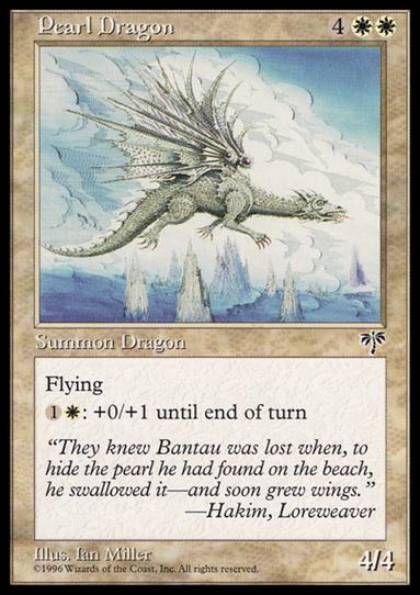 Magic the Gathering: Mirage (Base Set) card 33 Pearl Dragon