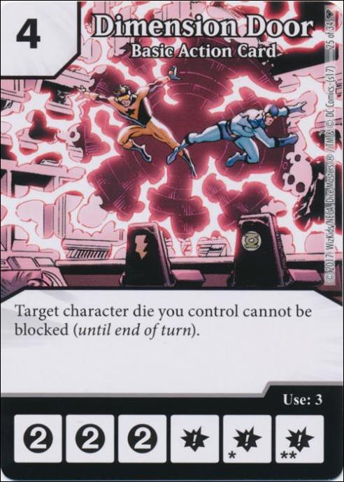 DC Comics Dice Masters Superman and Wonder Woman Starter Set card 25 Dimension Door: Basic Action Card