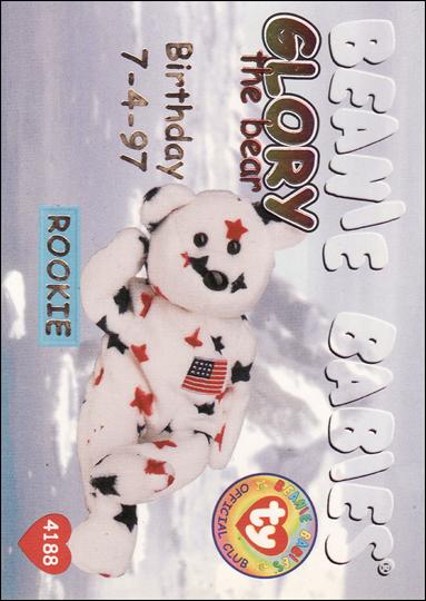 Beanie Babies Series 1 (Birthday or Rookie Subset) card 35-D Glory The Bear Gold Lettering 1/150
