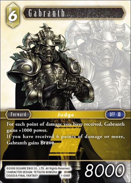 Final Fantasy Trading Card Game: Opus I (Base Set) card 098R Gabranth