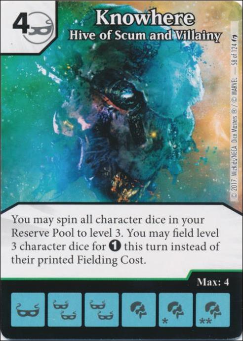 Marvel Dice Masters Guardians of the Galaxy  card 58 Knowhere: Hive of Scum and Villainy