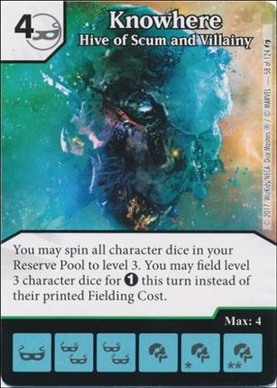 Marvel Dice Masters Guardians of the Galaxy  card 58 Knowhere: Hive of Scum and Villainy