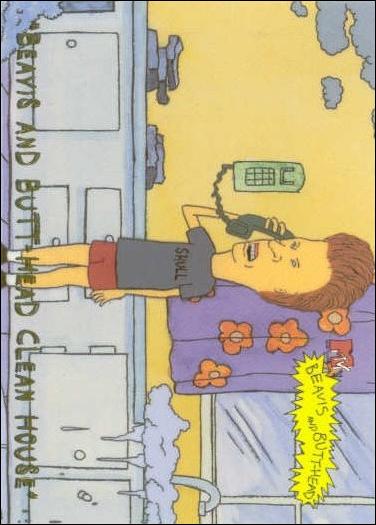 Beavis and Butt-Head (Scratch-n-Sniff Subset) card '0692' "Beavis and Butt-head Clean House"