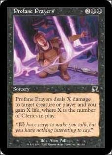 Magic the Gathering: Onslaught (Base Set) card 162 Profane Prayers
