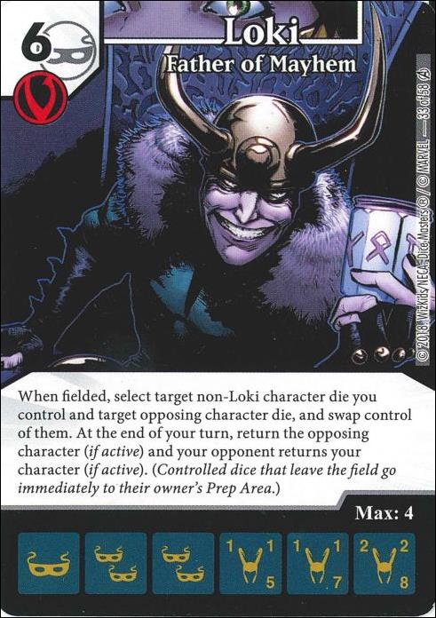 Marvel Dice Masters Avengers Infinity Campaign Box  card 33 Loki: Father of Mayhem