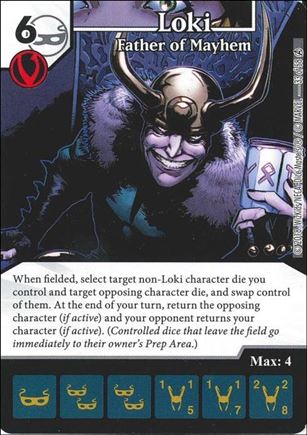 Marvel Dice Masters Avengers Infinity Campaign Box  card 33 Loki: Father of Mayhem