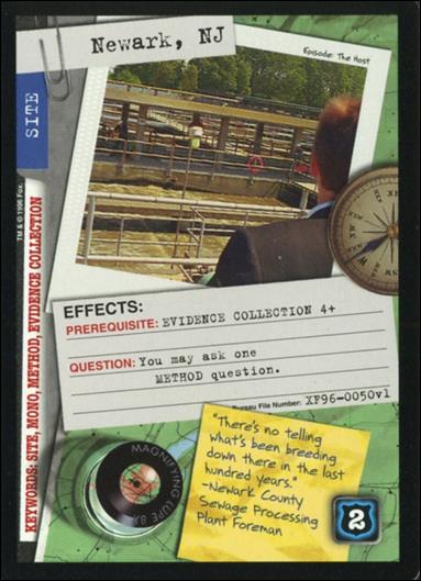 X-Files: Premiere Edition (Base Set) card XF96-0050v1 Newark, NJ