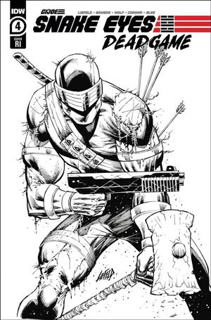 Snake Eyes: Deadgame issue 4-C Rob Liefeld 1:10 Black & White Cover