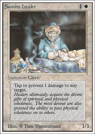 Magic the Gathering: Unlimited (Base Set) card 38 Samite Healer