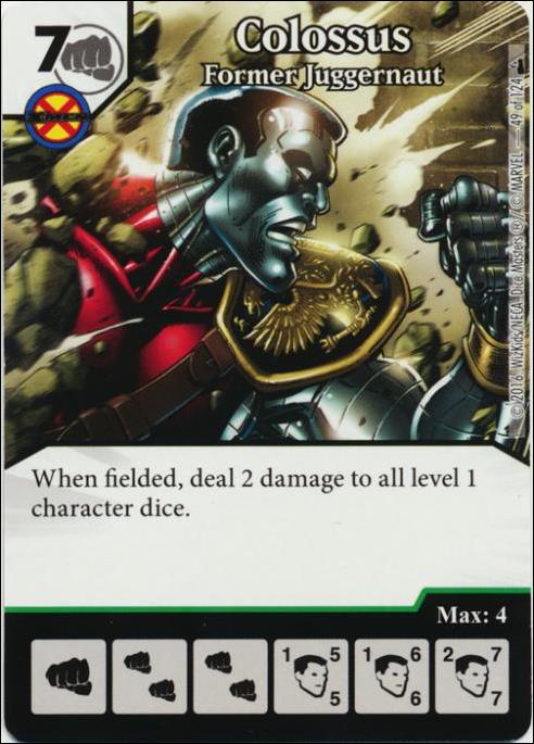 Marvel Dice Masters Deadpool card 49 Colossus: Former Juggernaut 