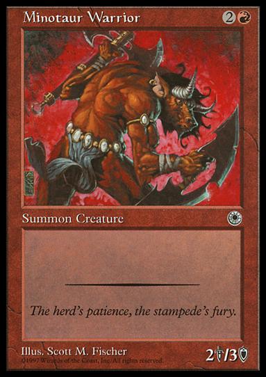 Magic the Gathering: Portal (Base Set) card 140 Minotaur Warrior