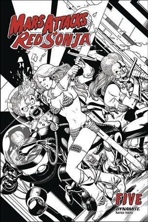 Mars Attacks Red Sonja issue 5-E Barry Kitson 1:10 Black & White Cover