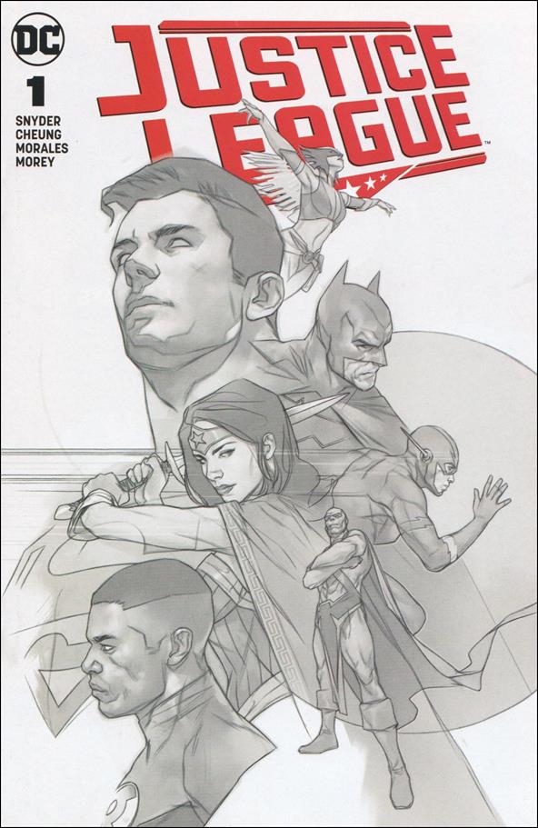 Justice League (2018) issue 1-JJ Ben Oliver buymetoys.com B&W Cover 1/1500