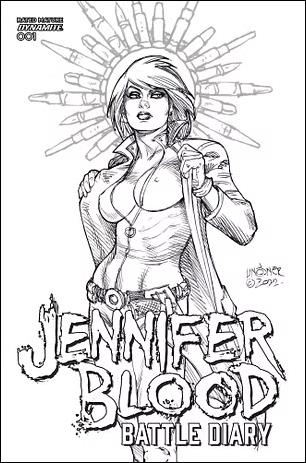 Jennifer Blood: Battle Diary issue 1-E Joseph Michael Linsner 1:10 Line Art Cover
