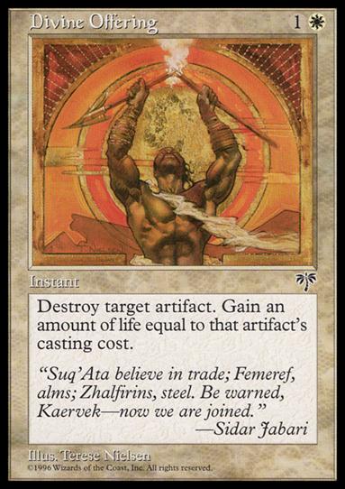 Magic the Gathering: Mirage (Base Set) card 11 Divine Offering
