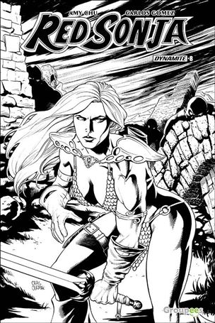 Red Sonja (2017) issue 8-J Craig Cermak Groupees Exclusive B&W Cover