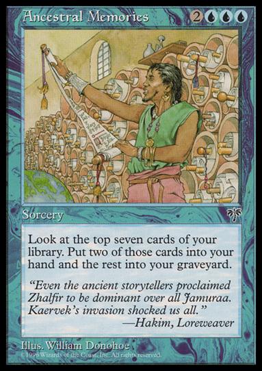 Magic the Gathering: Mirage (Base Set) card 52 Ancestral Memories
