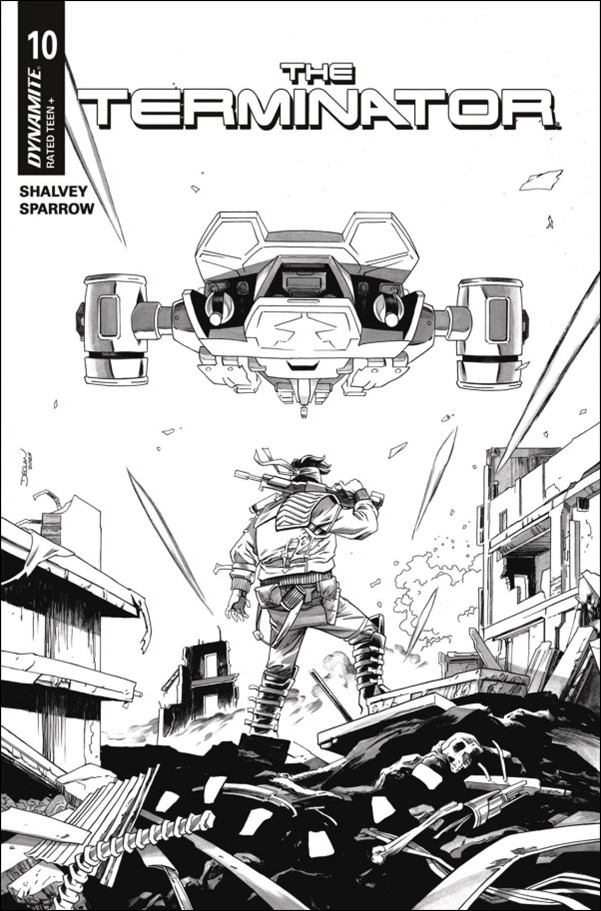 Terminator (2024) issue 10-F Declan Shalvey B&W 1:10 Cardstock Cover