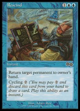 Magic the Gathering: Urza's Saga (Base Set) card 92 Rescind