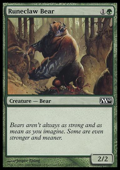Magic the Gathering: 2010 Core Set (Base Set) card 203 Runeclaw Bear