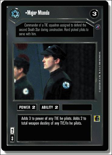 Star Wars: Death Star II Limited (Base Set) card 22 Major Mianda