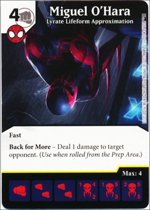 Marvel Dice Masters Deadpool card 104 Miguel O'Hara: Lyrate Lifeform Approximation