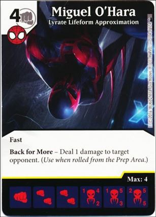 Marvel Dice Masters Deadpool card 104 Miguel O'Hara: Lyrate Lifeform Approximation