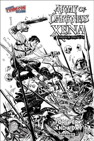 Army of Darkness Xena: Warrior Princess Forever... and a Day issue 1-G Reilly Brown B&W NYCC Cover