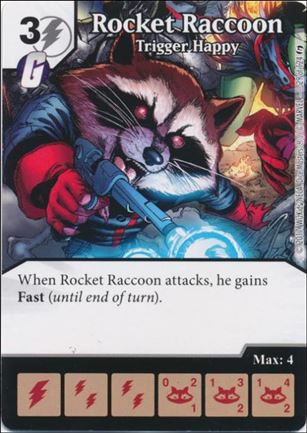 Marvel Dice Masters Guardians of the Galaxy  card 29 Rocket Raccoon: Trigger Happy