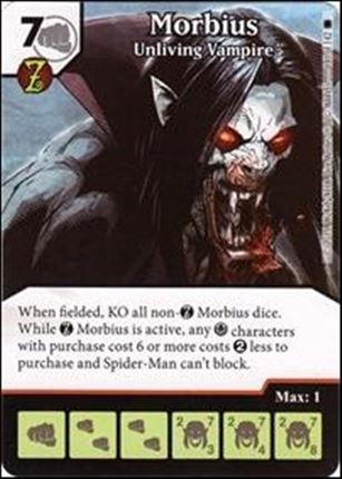 Marvel Dice Masters Amazing Spider-Man card 141 Morbius: Unliving Vampire