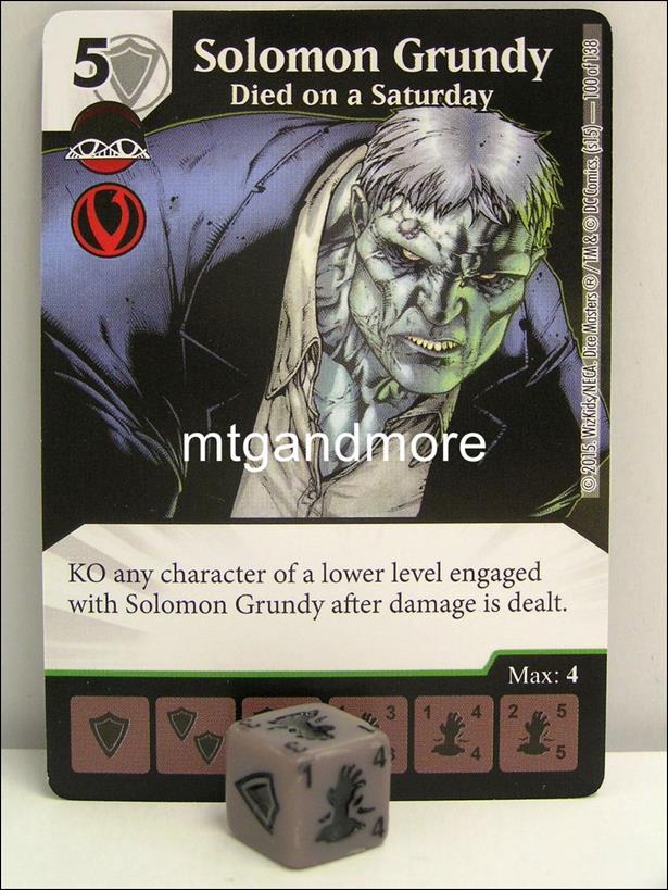 DC Comics Dice Masters Justice League  card 98 Solomon Grundy - Died On A Saturday