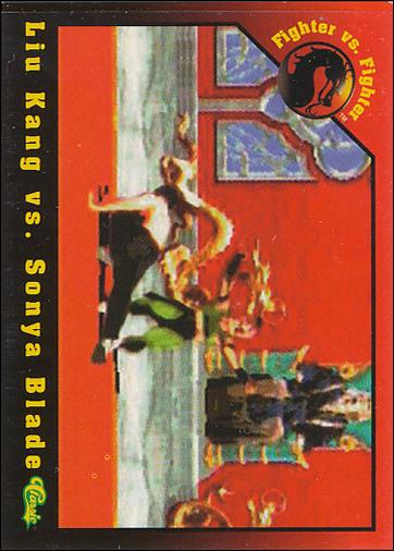 Mortal Kombat (Base Set) card 39 Liu Kang vs. Sonya Blade