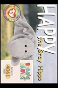 Beanie Babies Series 1 (Base Set) card 84 Happy the Gray Hippo