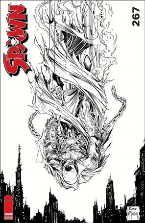 Spawn issue 267-B Jordan Butler Black and White Cover