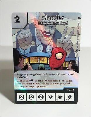 Marvel Dice Masters Amazing Spider-Man card 30 Slander: Basic Action Card  (Foil)