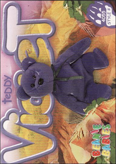 Beanie Babies Series 4 (Base Set) card 247 Teddy Violet