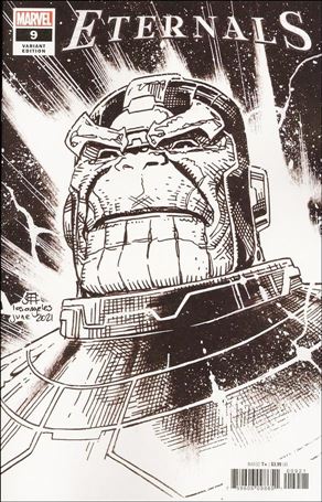 Eternals (2021) issue 9-C Jim Cheung Black & White Headshot Cover
