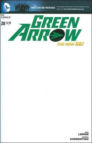 Green Arrow (2011) issue 28-B We Can Be Heroes Blank Cover