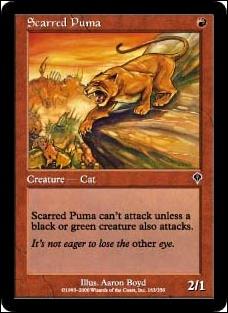 Magic the Gathering: Invasion (Base Set) card 163 Scarred Puma
