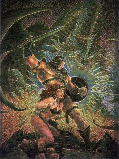 Conan III (Base Set) card 52 Savage Sword #225 Back Cover