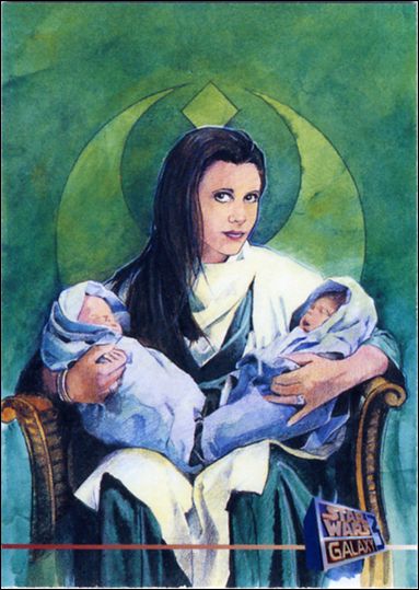 Star Wars Galaxy: Series 3 (Promo) card P7 Princess Leia Organa with Twin Babies