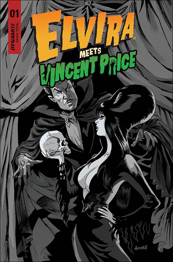 Elvira Meets Vincent Price issue 1-N Dave Acosta 1:50 Greyscale Cover