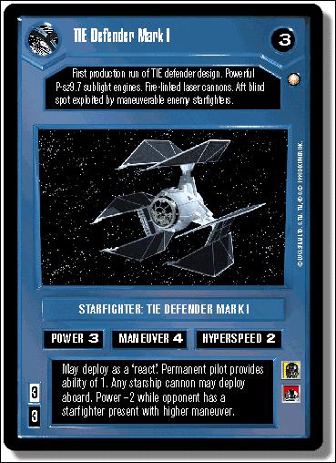 Star Wars: Special Edition Limited (Base Set) card 147 TIE Defender Mark I